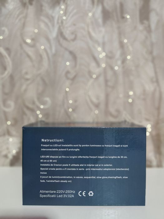 Perdea de țurțuri 8 jocuri de lumini,120 LED,5,5 metri