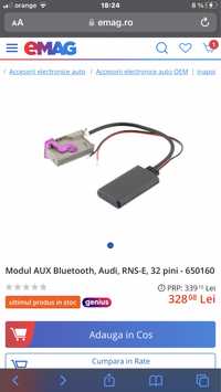 Modul AUX Bluetooth, RNS-E, 32 pini  Compatibil cu:  Audi A3, A4, A6,