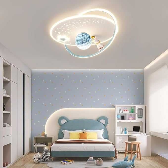 Лед LED Полилей Луна Астронавт Звезда Детска стая Дистанционно 213
