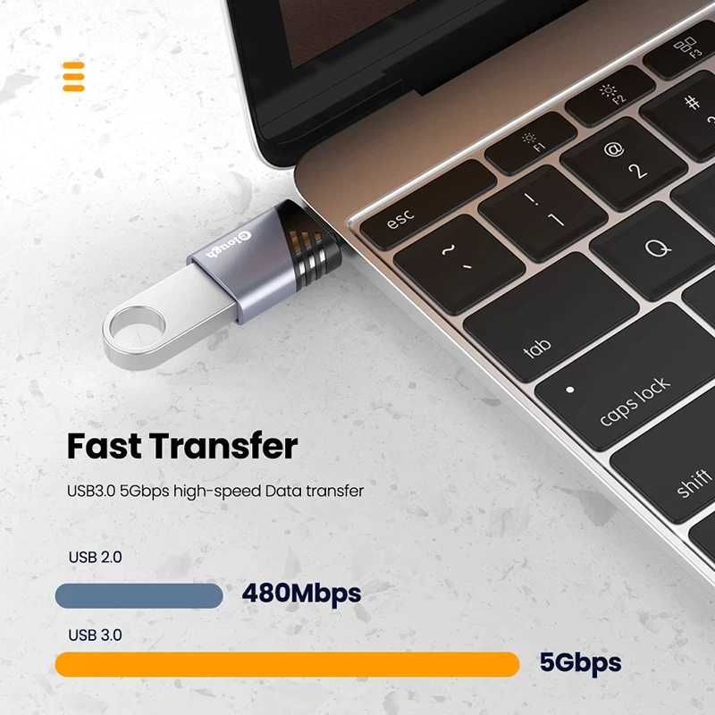 Преходник от USB 3.0 към USB Type-C, OTG Type-c Dongle, тип Ц донгъл