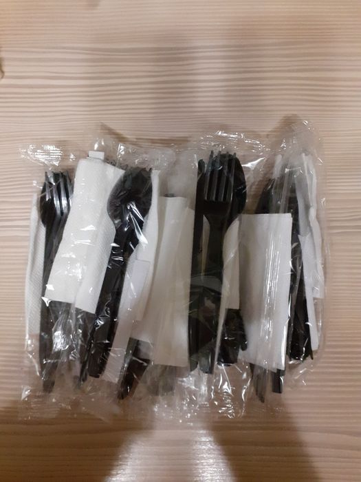 Одноразовые приборы ложка вилка нож салфетка зубочистка 70шт