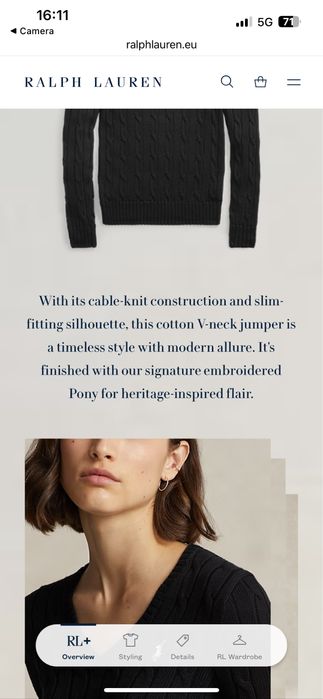 POLO Ralph Lauren : Cable Knit V Neck - НОВ Дамски модел размер ХЛ