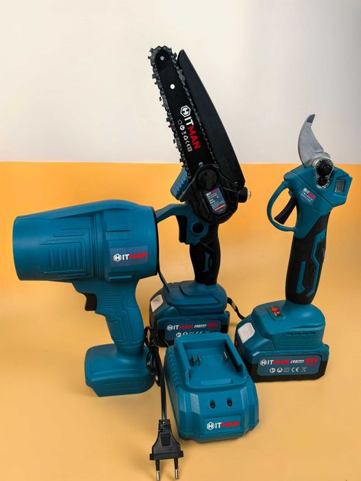 Set 3 scule electrice cu 2 baterii 88V si incarcator