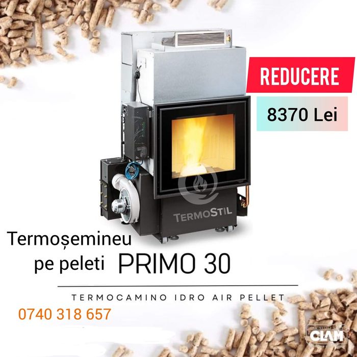 Termoșemineu pe Peleți 30 kw - Complet Automatizat