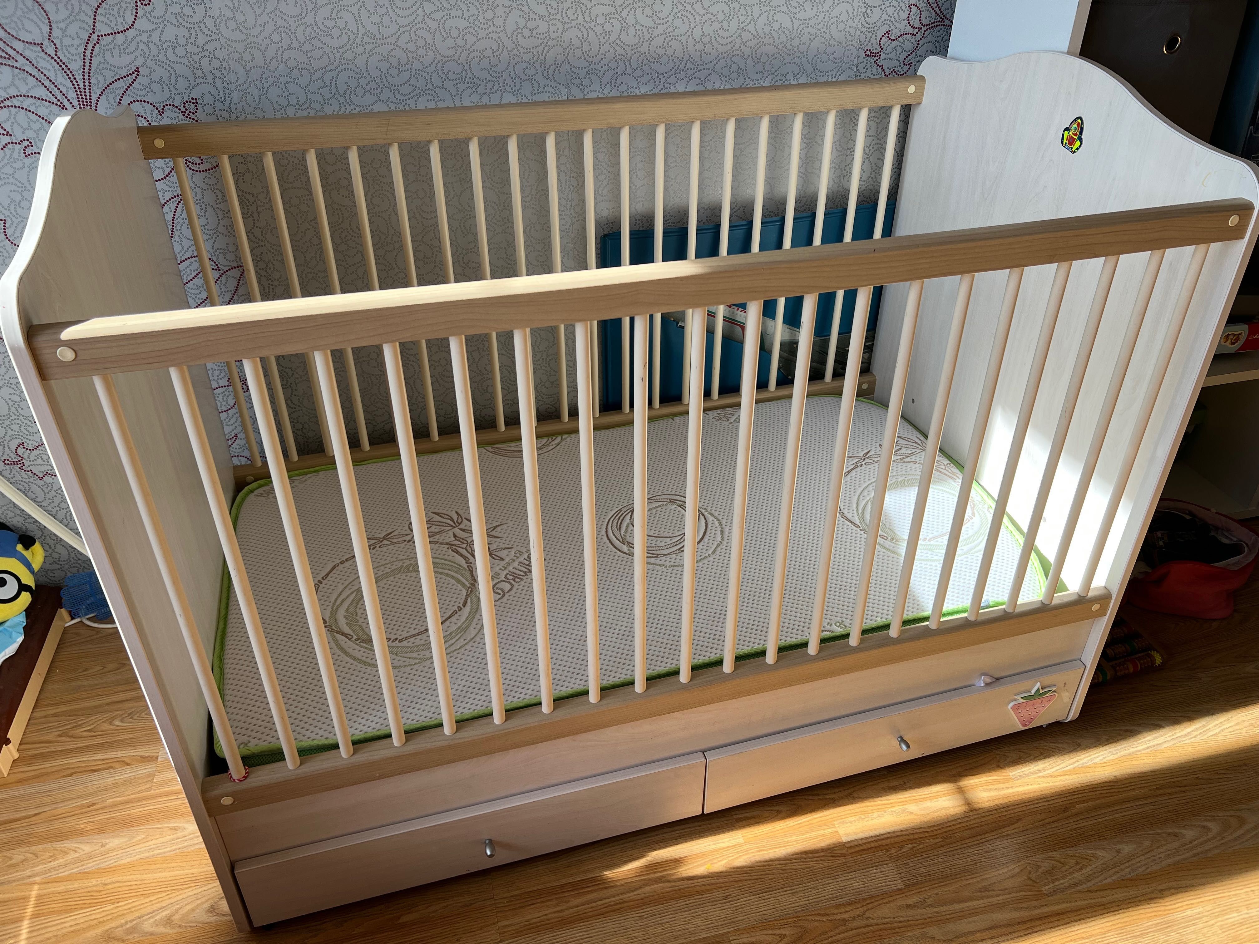 Нова цена!Бебешко креватче 70/130 Силек с матрак Bamboo green sleep