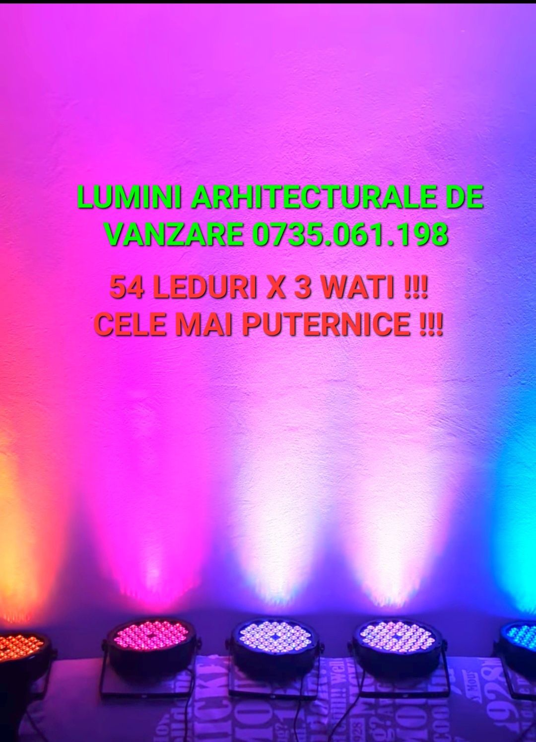 Lumini arhitecturale Puternice LED PAR 54 X 3 WATI 9 X 12 W 10 X 12 w