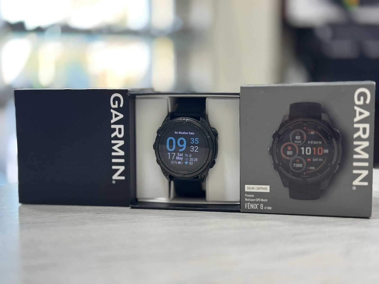 Смарт Часовник Garmin Fenix 8 Solar 47mm Sapphire Carbon Gray