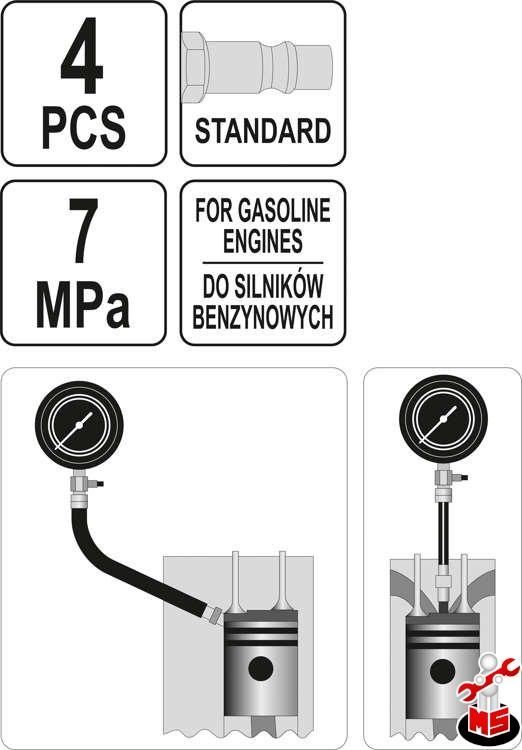 Yato YT-73055 Tester pentru scurgerea presiuni in cilindri motor benzi