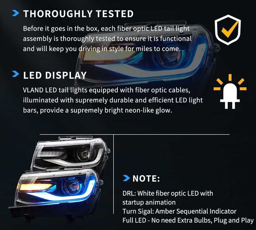 RGB LED фарове Chevrolet Camaro 2014-2015