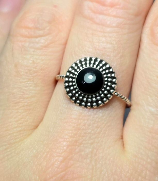 Inel din argint cu piatră naturală onix