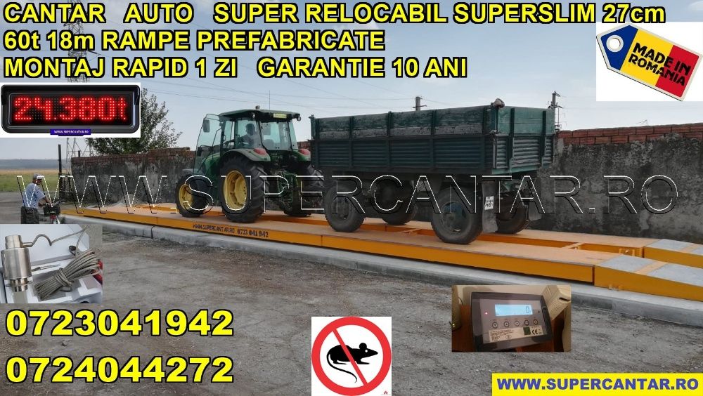 Cantar Auto 60t-80t 16-18m Nou Superslim 30cm SUPER RELOCABIL