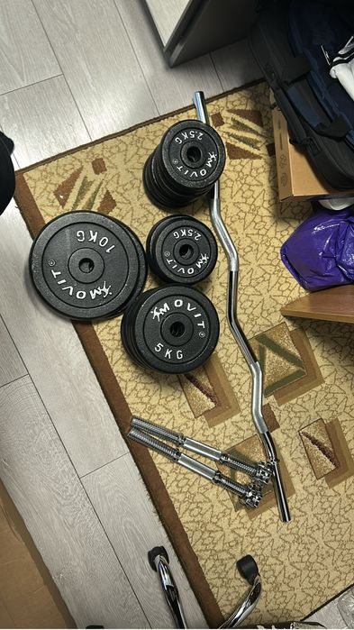 Set Greutati 100kg Fonta Bara Z si 2 Gantere