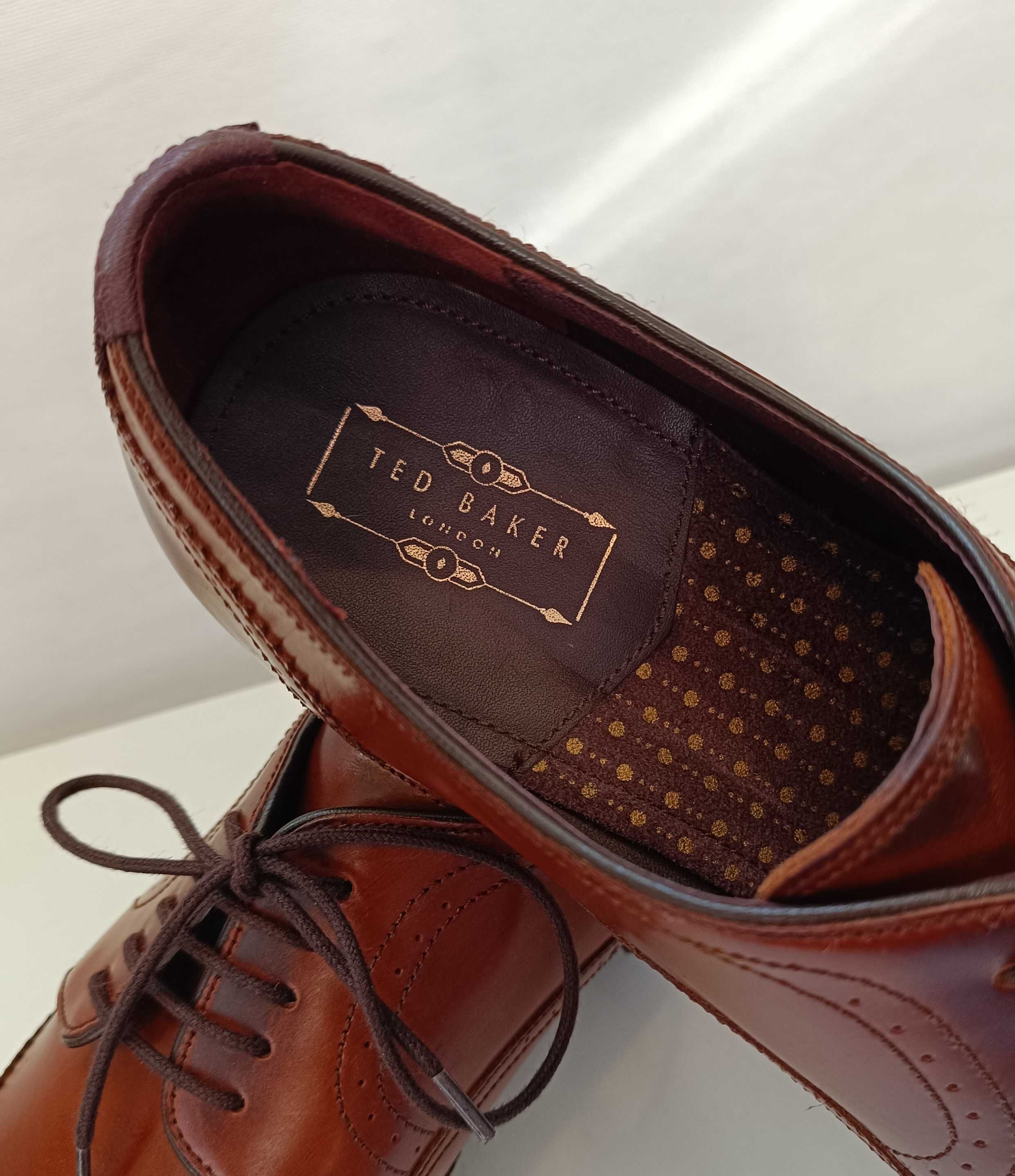 Pantofi derby 41.5 42 brogue Ted Baker London NOI piele naturala moale