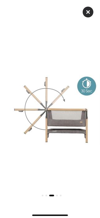 Tutti Bambini – Patut 2 in 1 co-sleeper CoZee Oak & Charcoal