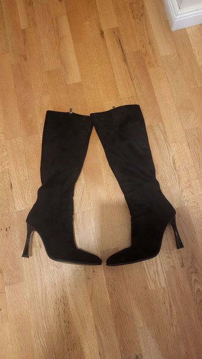 Cizme catifea cu toc