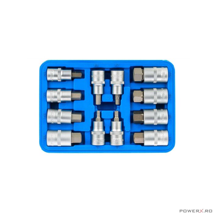Trusa de biti, hexagon, 12 elemente 1/2 ", H 5, 6, 7, 8, 10, 12, 14,