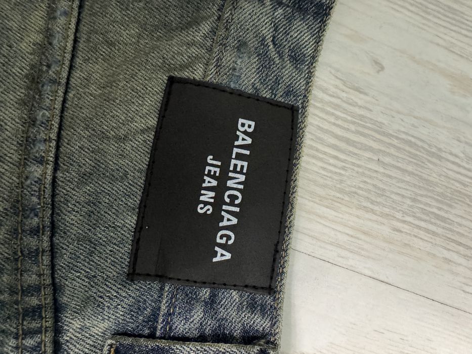 Balenciaga mud destroyed jeans