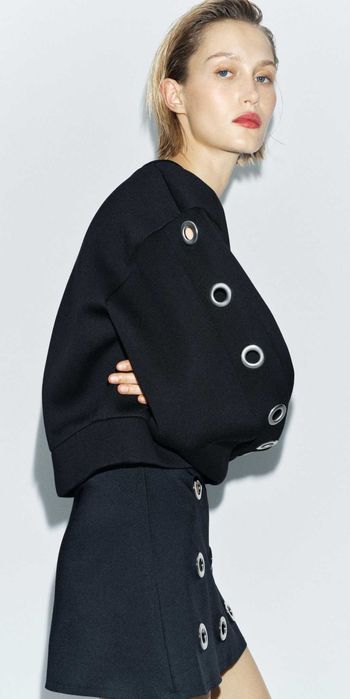 Zara суитшърт с неопренов ефект размер М
