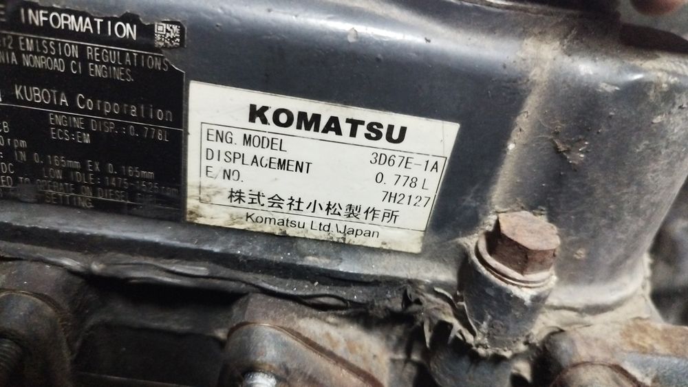 Pompa apa miniexcavator motor yanmar