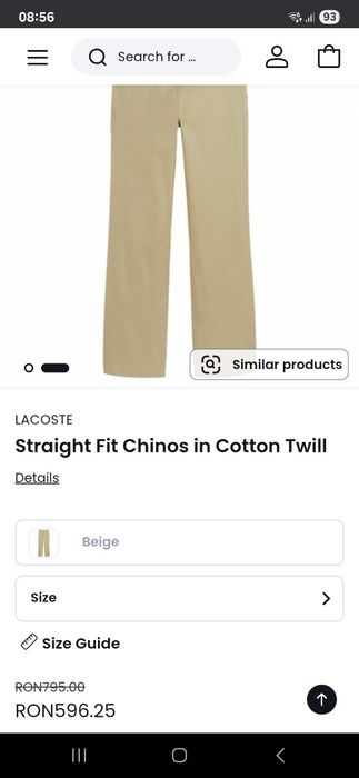Pantaloni chino Lacoste