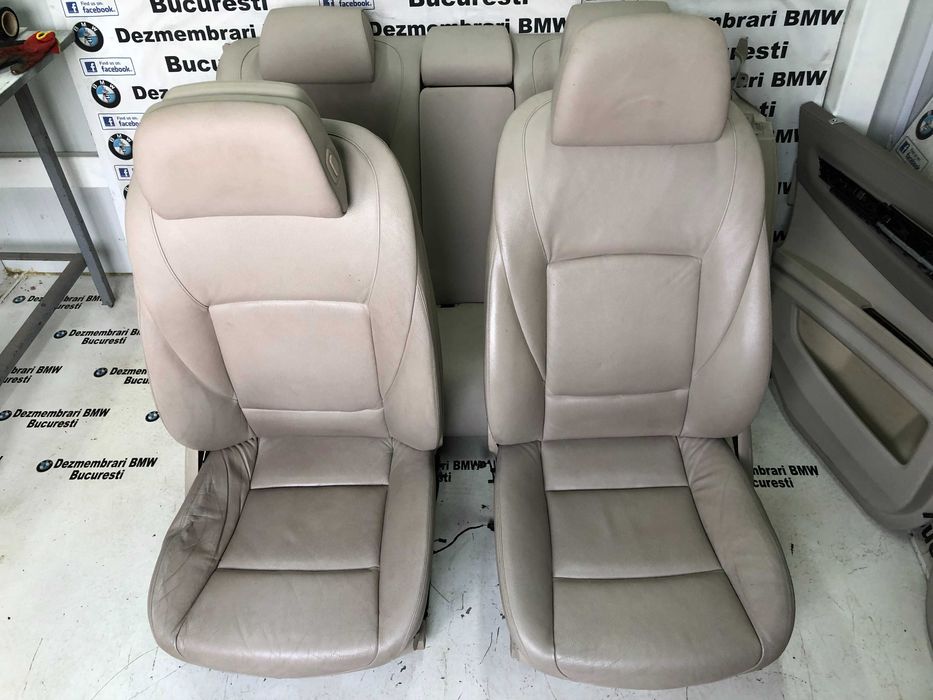 Scaune interior piele crem electric cu incalzire BMW seria 7 F01