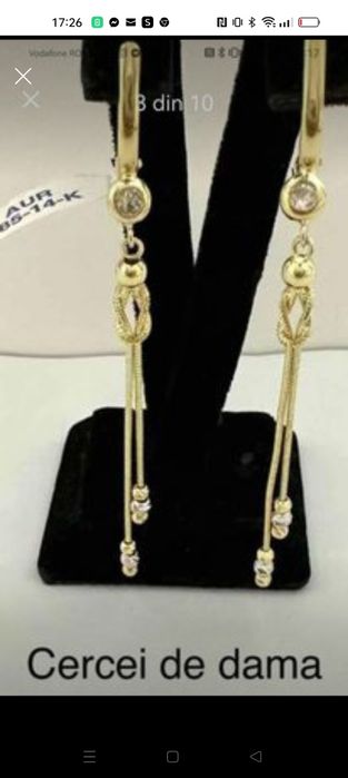 Cercei din aur 14 k