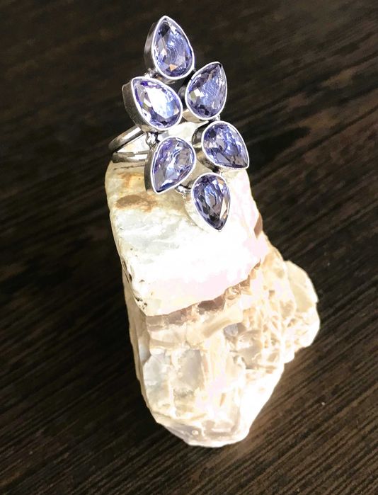 Inel Argint 925 Floare cu Ametiste