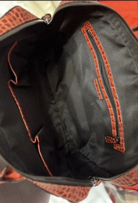 Geantă din piele naturală Musette – model croco, nouă