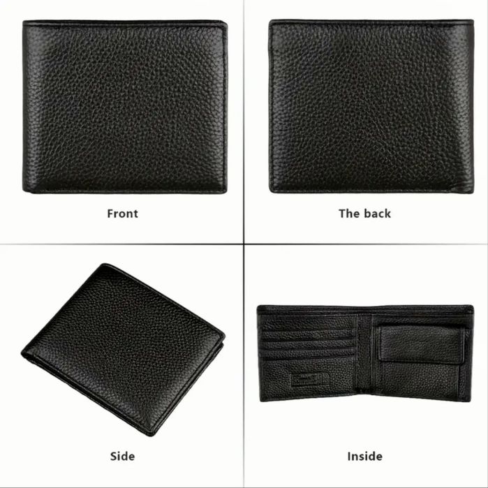 Елегантни с RFID*защита•Удобни мъжки портфейли с две лица/Естест. кожа