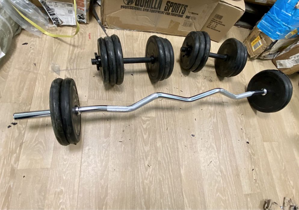 Pachet sala acasa ideal Gantere+haltera reglabile bara z total 35 kg
