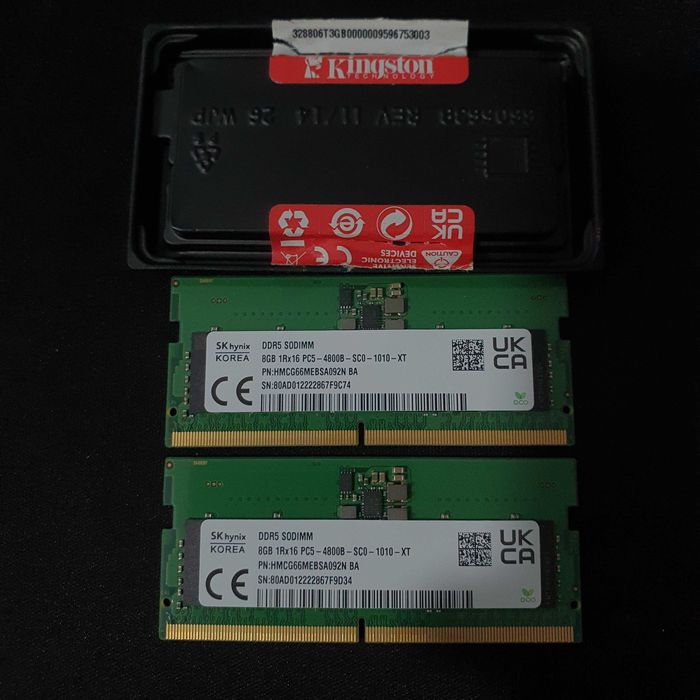 KIT 16GB (2x8gb) 4800Mhz Memorie RAM DDR5 SODIMM Laptop DUAL CHANNEL
