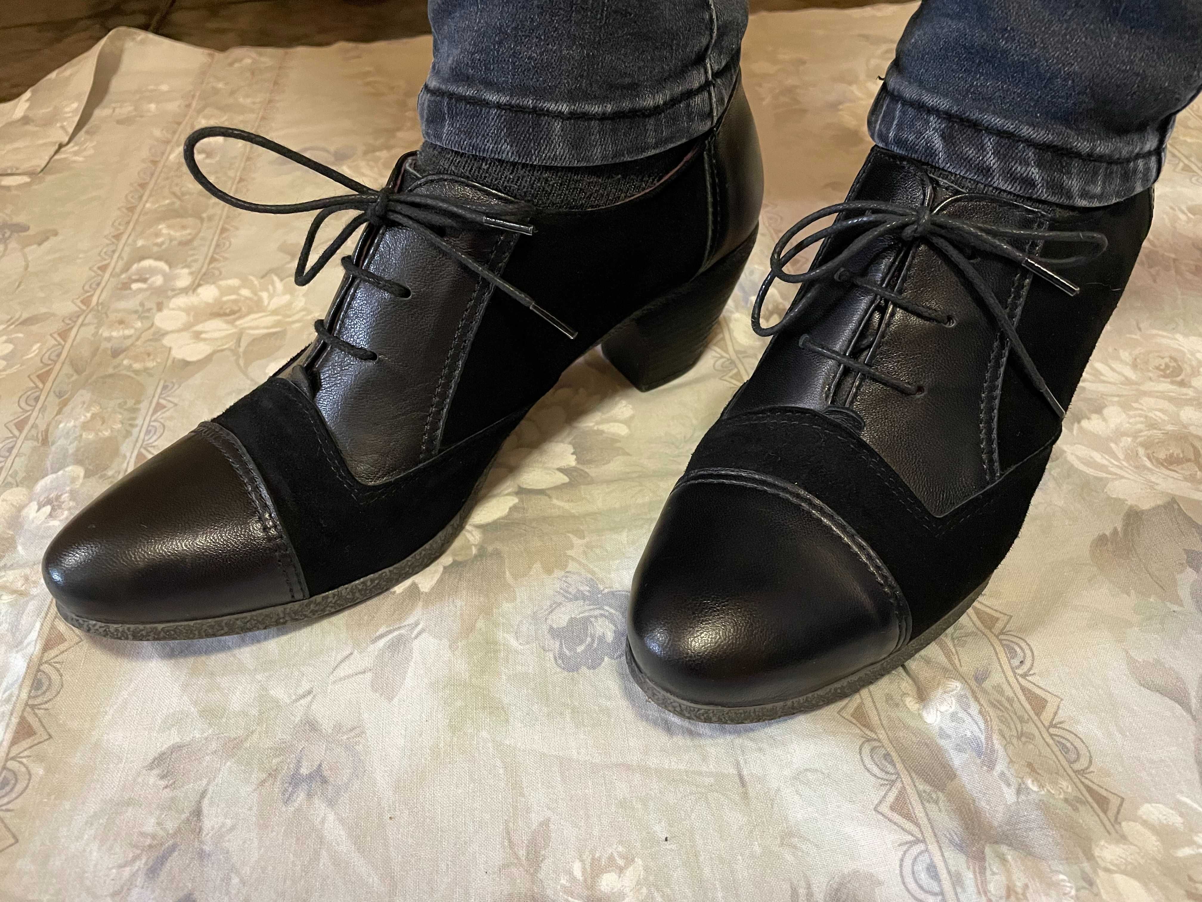Черни обувки естествена кожа Жанет