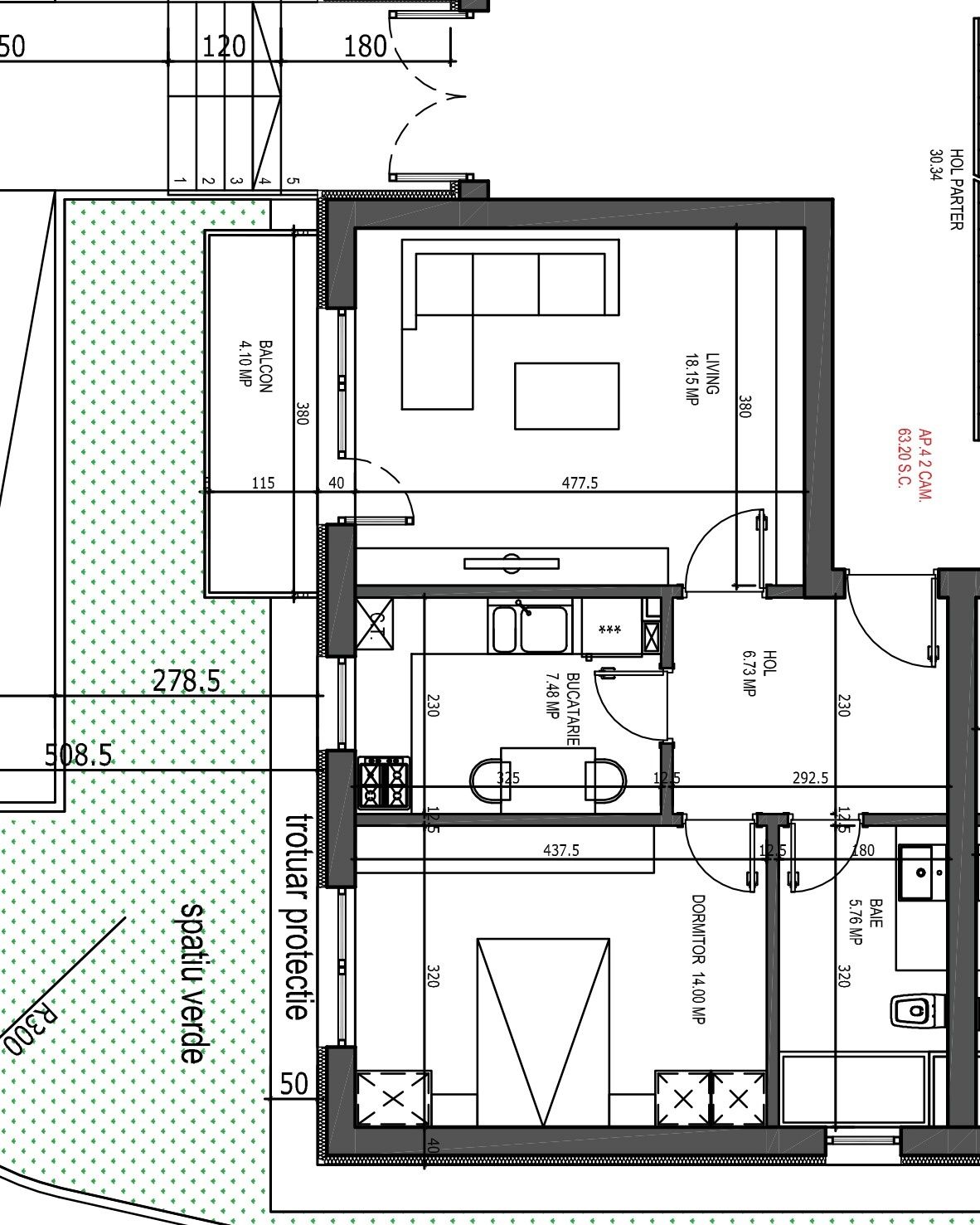 Apartament 56mp, 2 locuri de parcare, mobilat-utilat (Proprietar)