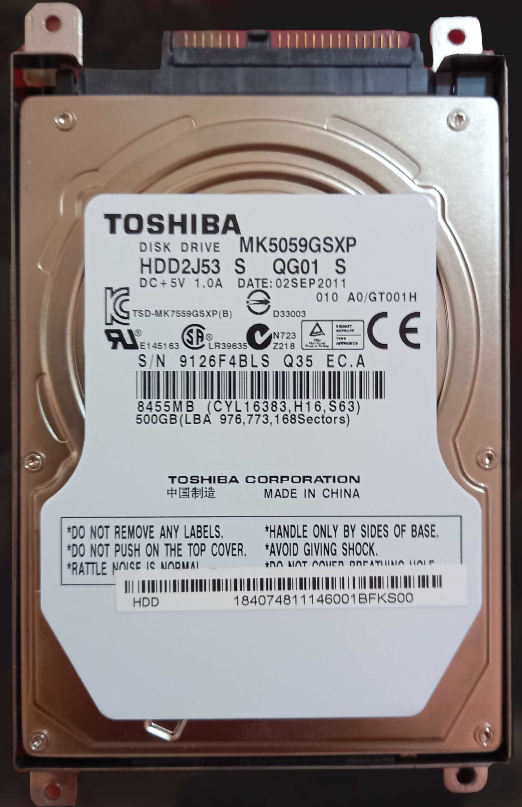 TOSHIBA Disk Drive HDD 500GB  8455MB