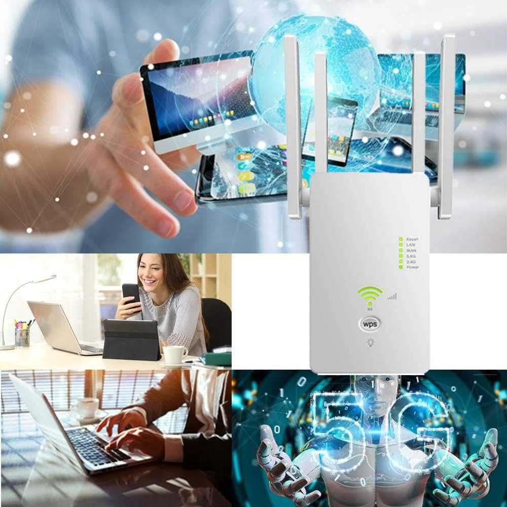 WiFi Range Extender, до 1200Mbps, 2,4 & 5GHz двулентов WiFi усилвател