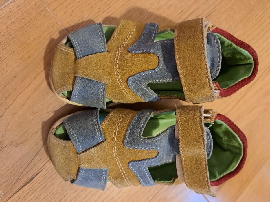 Sandale de piele, marimea 23, multicolore