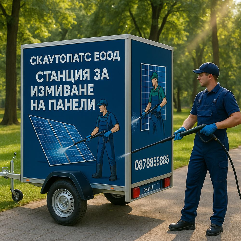 Ремарке станция за измиване на соларни панели фотоволтаични централи