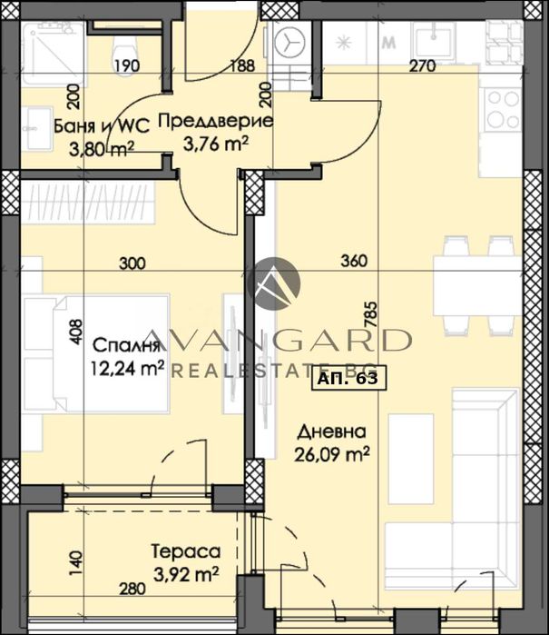 оф.21340 Двустаен апартамент Тракия