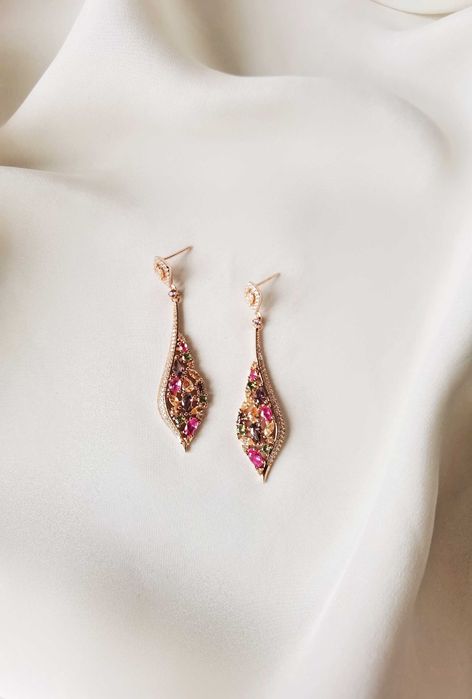 Фасетирани обеци / сребърни бижута / колие