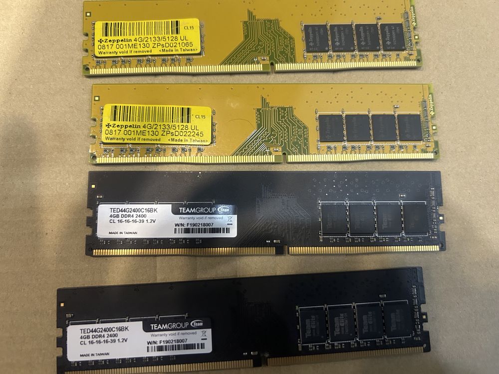 Озу  ddr4 4gb 2плашки