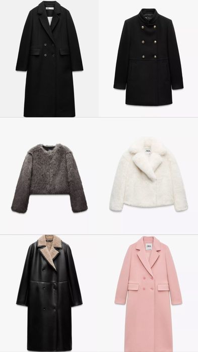 Палта от вълна и изкуствен косъм ZARA