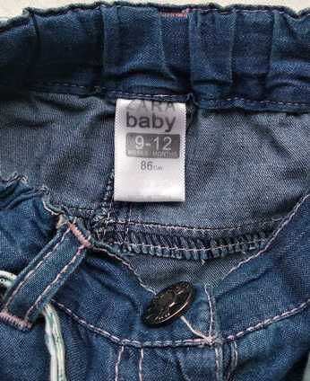 Брючки джинсовые с бело-пестрой окантовкой ZARA на 9-12 месяцев