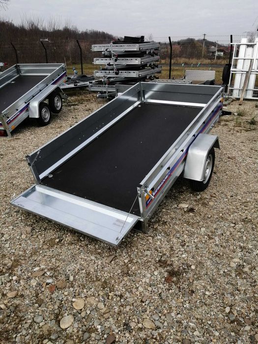 Remorca cu obloane duble, capac din fibra, o axa, 750 kg, cat.B!!!