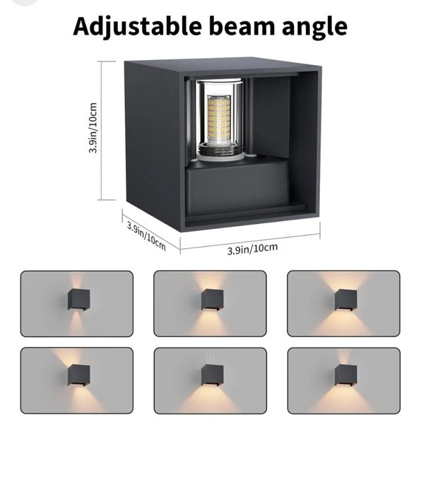 Set 2 lampi cu unghi ajustabil exterior IP 54 Klighten