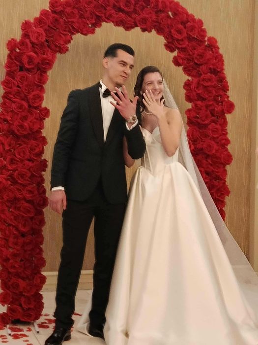 Dominiss Vivienne булчинска булченска рокля XS 34  с воал и ръкавици