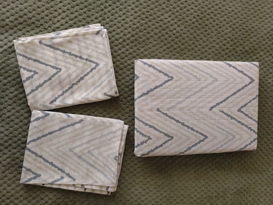 Нов комплект спално бельо – 200×200 см  в сиво и бежово!