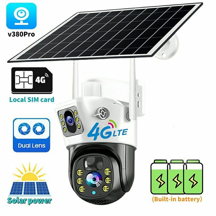 V380 Pro Қуёш панелли ва панелсиз, Сим картали 4G камера, solar camera
