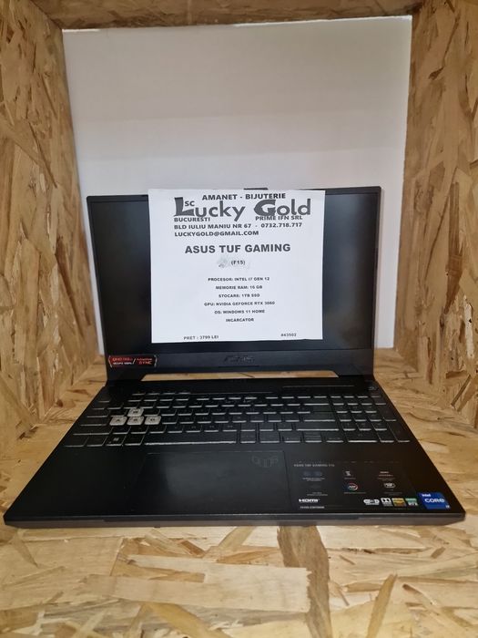 Asus Tuf Gaming F15 I7 Gen12 16GB GeForce RTX 3060 GARANTIE #43502