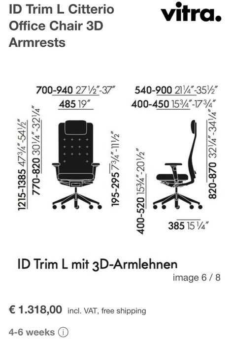 VITRA ID TRIM Sierra Grey Премиум Офис стол