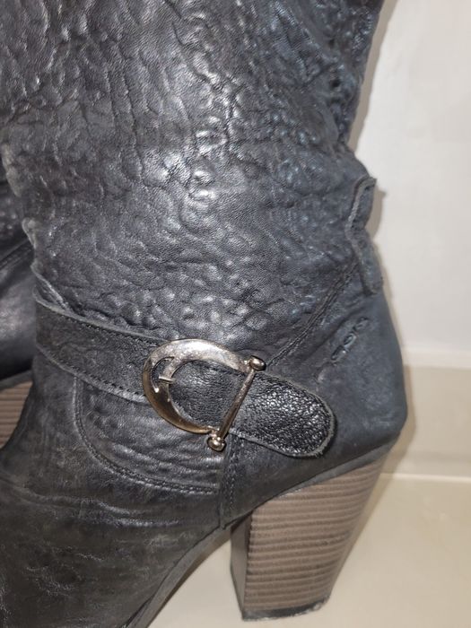 Черни ботуши естествена кожа